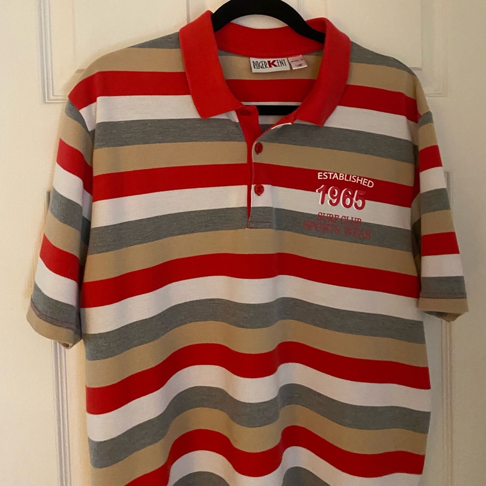 MENS POLO STRIPED SHIRT. A roomy XL European size D/F:B/NL.  56